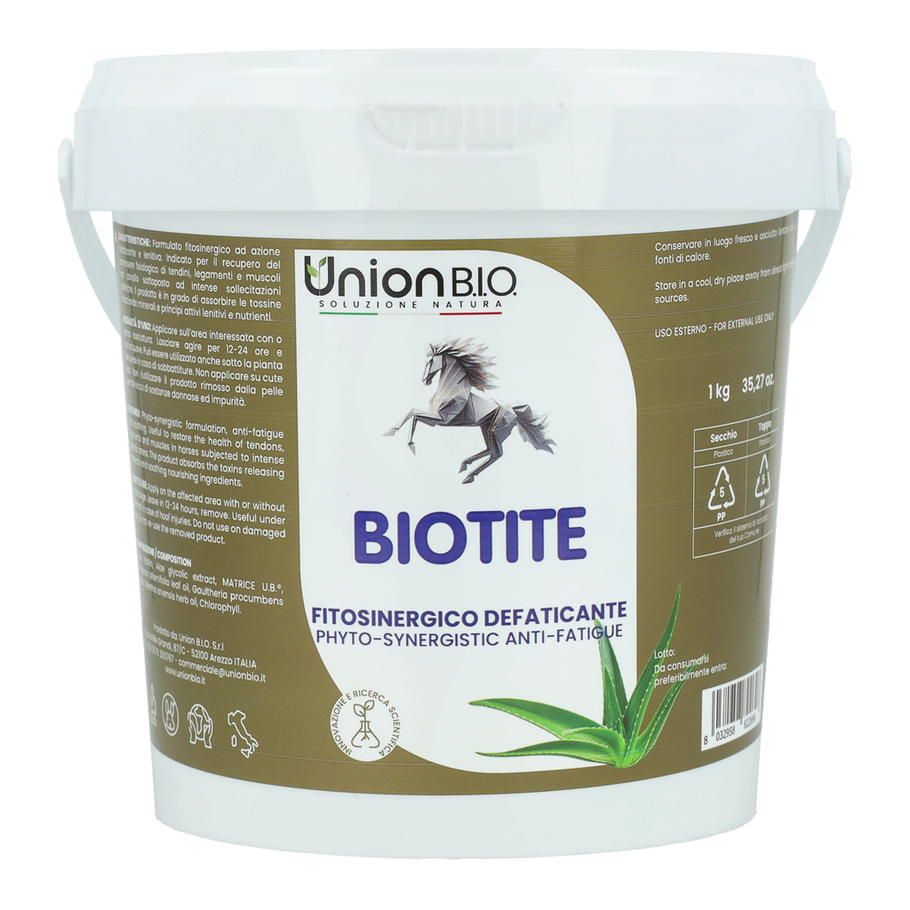 Biotite Union Bio – Trattamento Fitosinergico Antiflogistico e Calmante per Cavalli e Cani | Defatigante Intensivo per Muscoli e Tendini