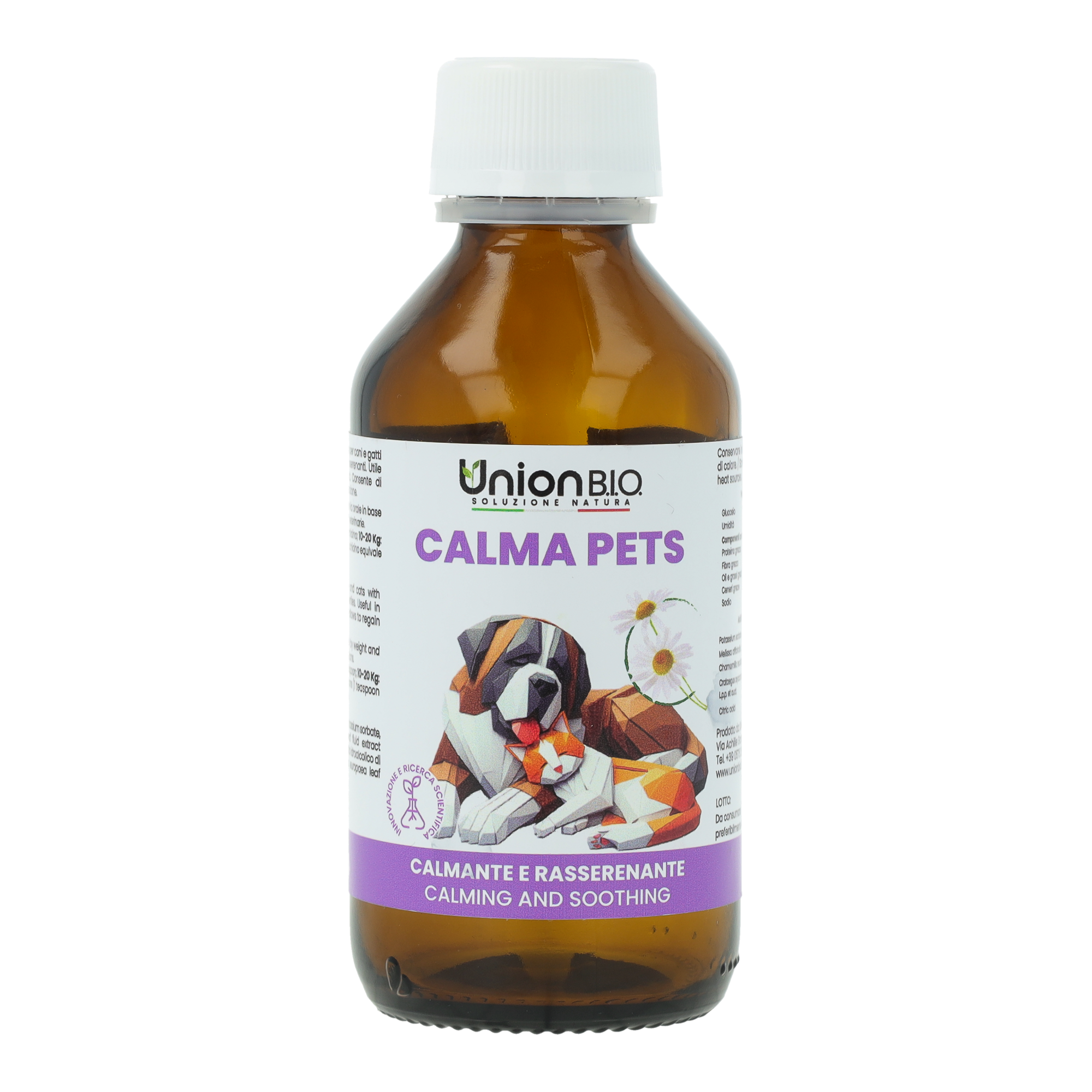 Calma Pets Union Bio – Calmante e Rasserenante Naturale per Cani e Gatti | Soluzione Liquida contro Stress, Paure e Ansia