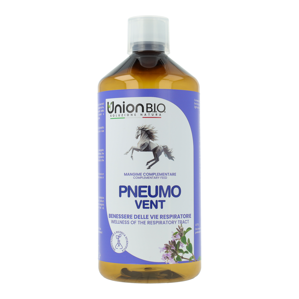 Pneumo Vent Union Bio – Soluzione Balsamica Naturale per le Vie Respiratorie del Cavallo | Fluidificante e Lenitivo con Eucalipto e Timo