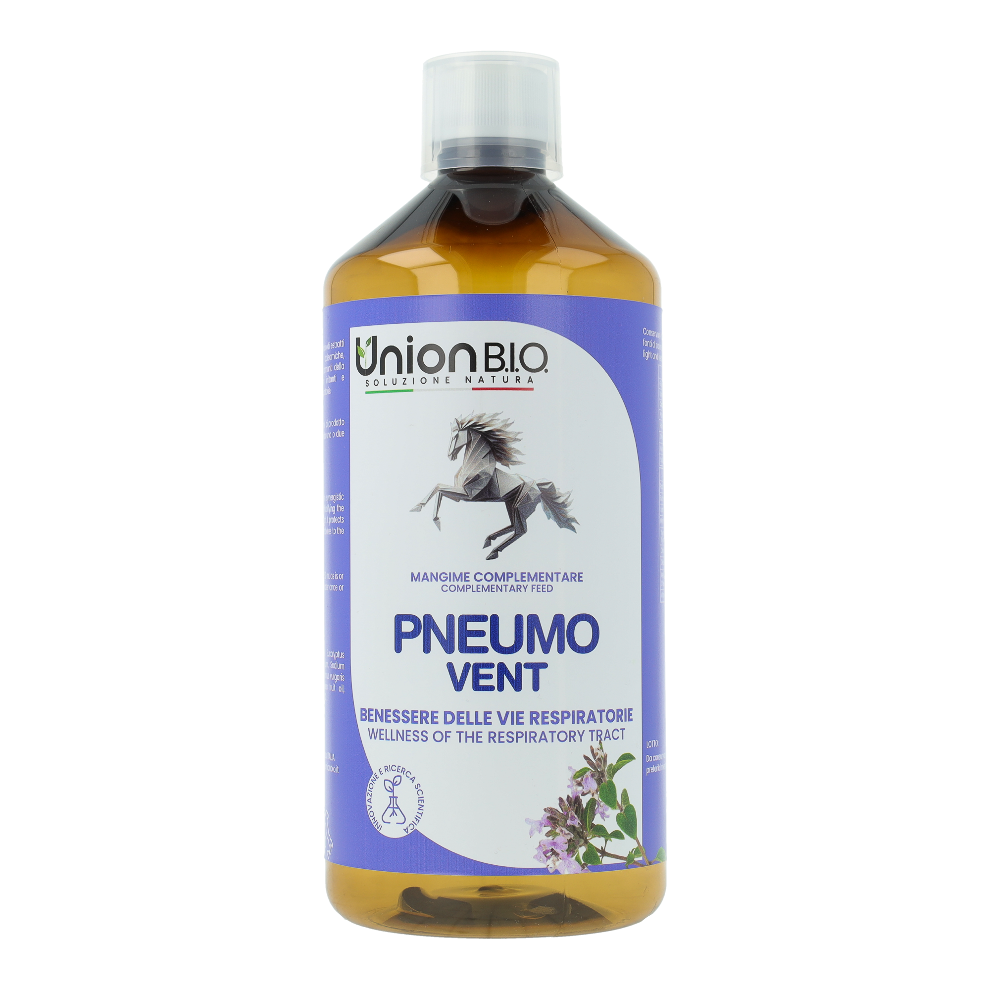 Pneumo Vent Union Bio – Soluzione Balsamica Naturale per le Vie Respiratorie del Cavallo | Fluidificante e Lenitivo con Eucalipto e Timo