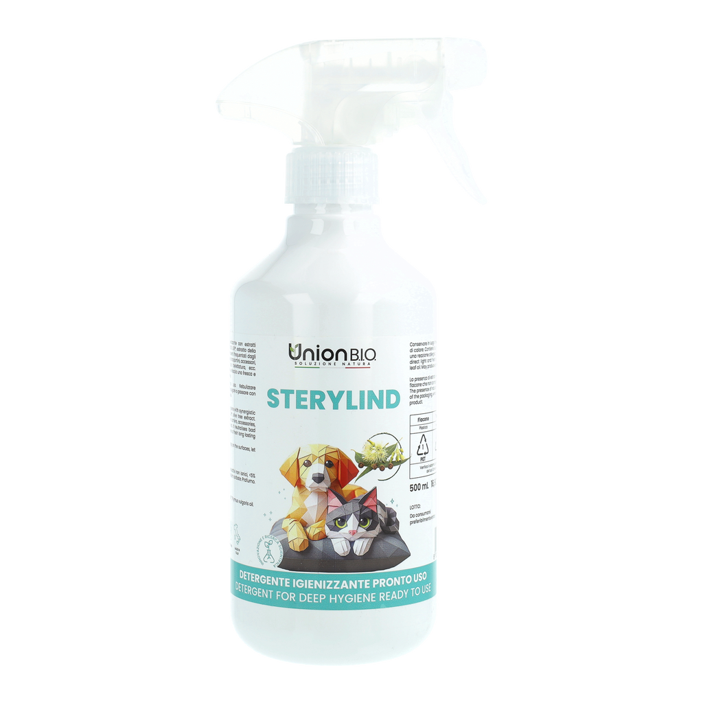 Sterylind Union Bio – Igienizzante Deodorante Naturale per Ambienti e Superfici | Spray Elimina Odori per Cucce, Lettiere e Trasportini