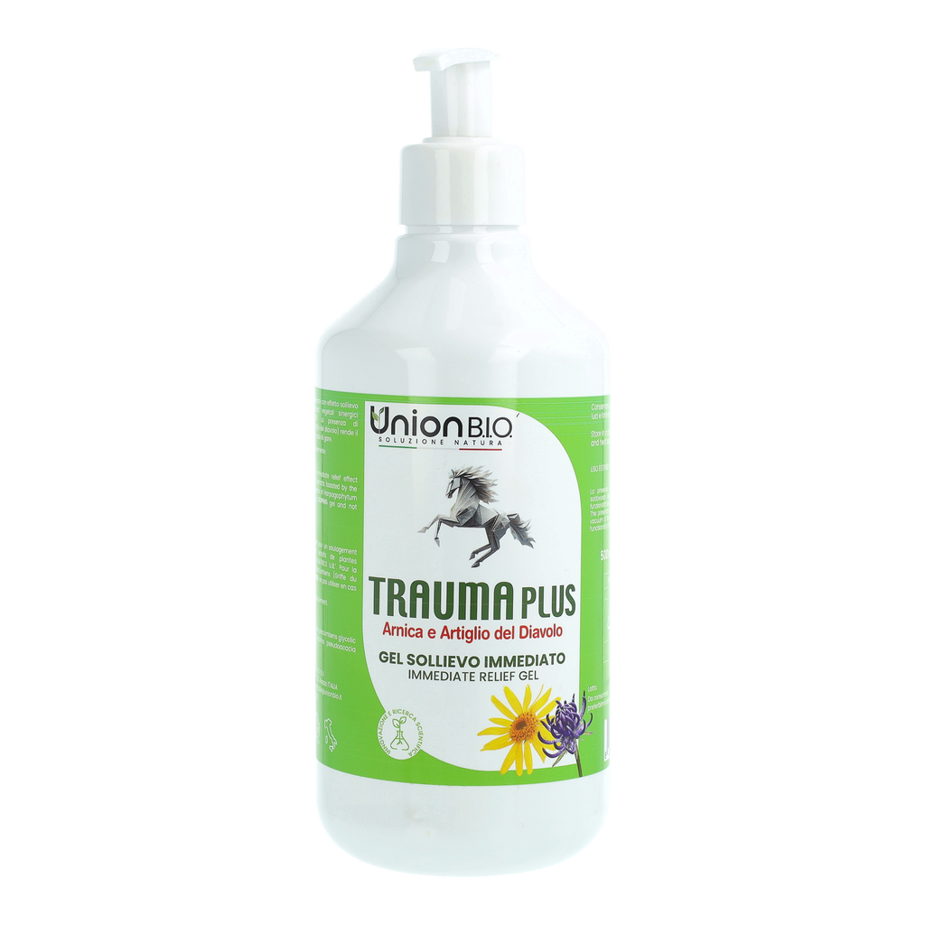 TraumaPlus Gel Union Bio – Gel Naturale ad Alta Concentrazione per Muscoli e Articolazioni (Cavalli e Cani) | Con Arnica e Artiglio del Diavolo
