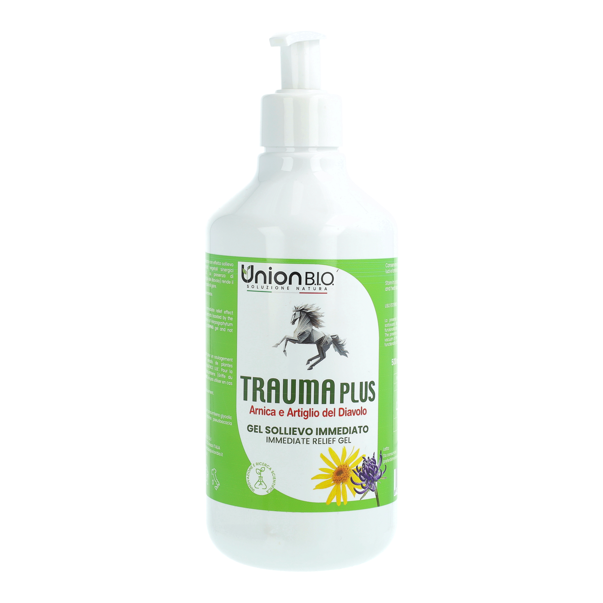 TraumaPlus Gel Union Bio – Gel Naturale ad Alta Concentrazione per Muscoli e Articolazioni (Cavalli e Cani) | Con Arnica e Artiglio del Diavolo