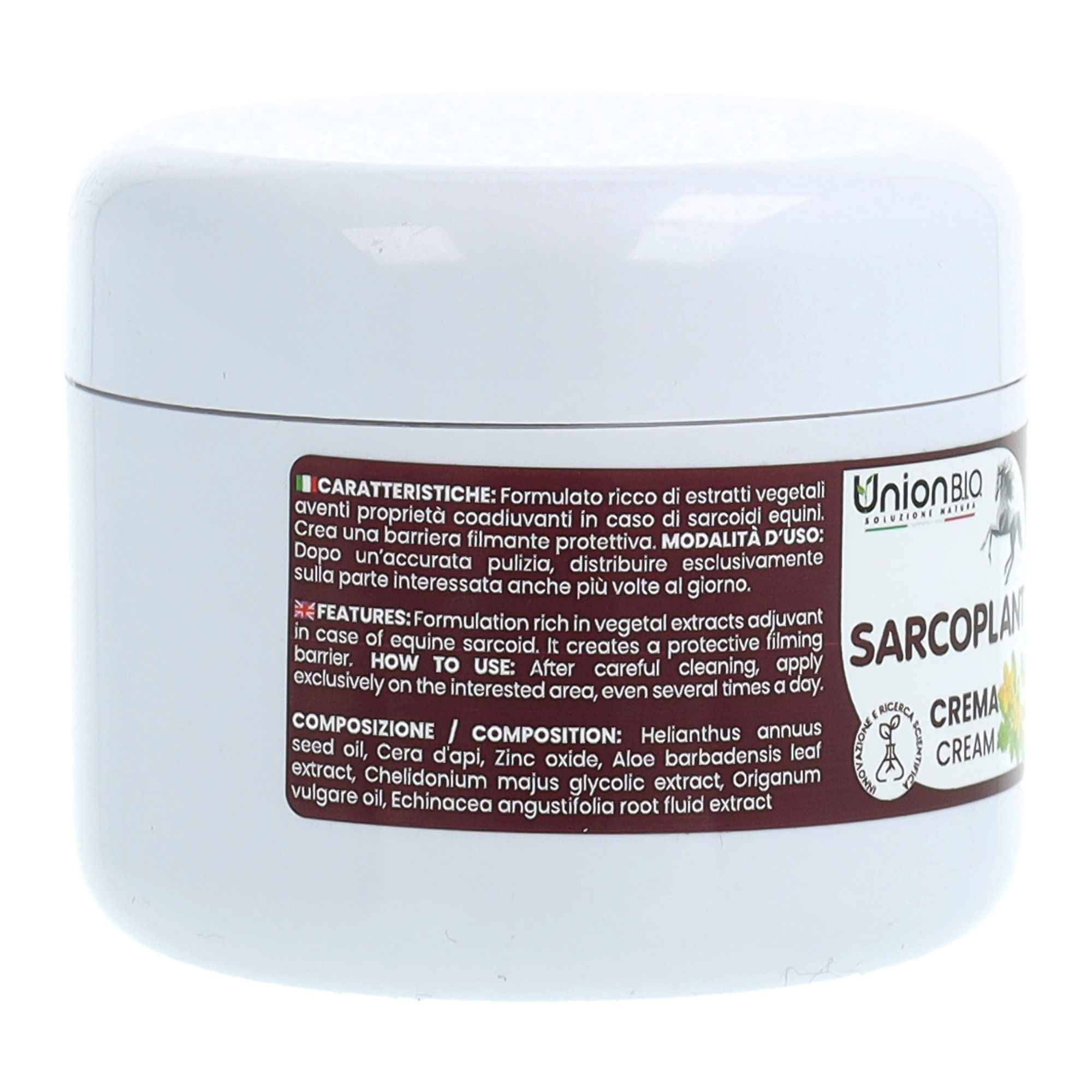 Sarcoplant Crema Union Bio – Trattamento Naturale Rigenerante e Normalizzante Cutaneo per Cavalli e Piccoli Animali