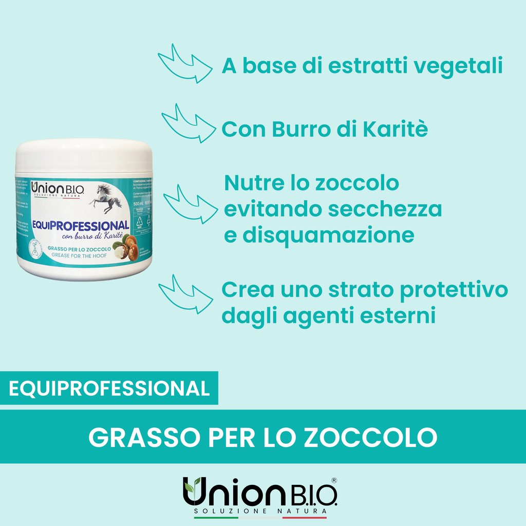 Equiprofessional Grasso Zoccolo Union Bio – Grasso Naturale e Traspirante per Cavalli | Nutriente e Protettivo con Matrice UB®