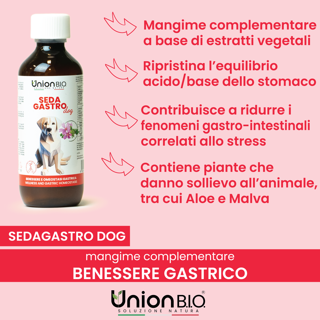 Sedagastro Union Bio – Protezione e Benessere Gastrico per Cani | Soluzione Naturale contro Gastrite, Reflusso e Acidità