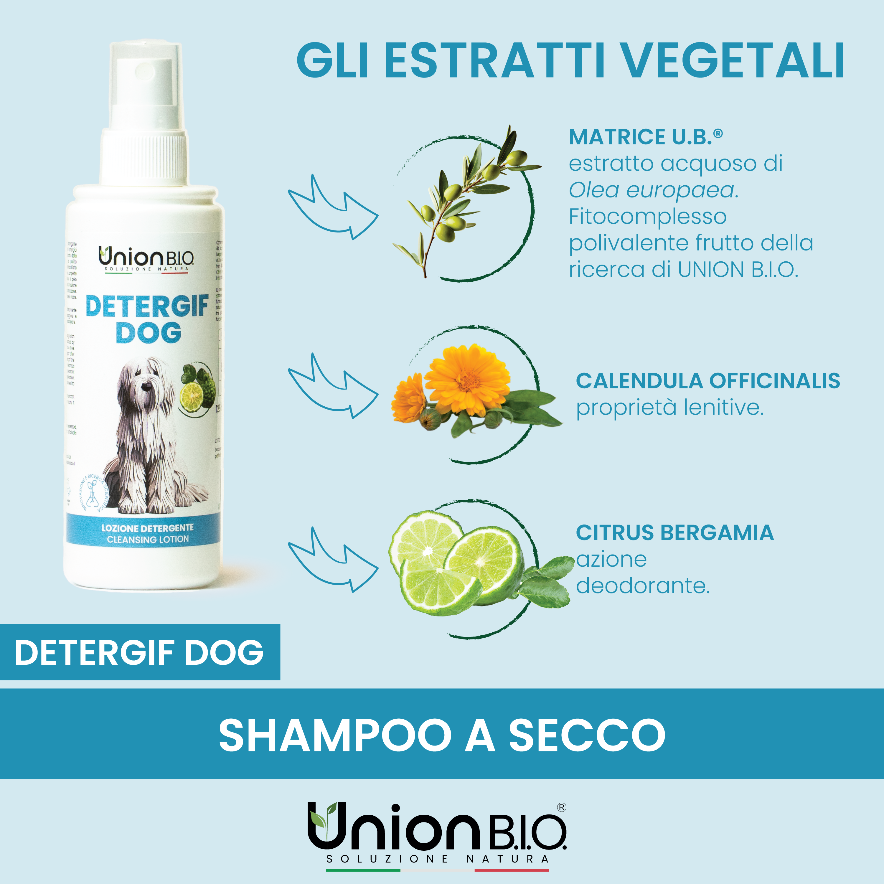 Detergif Dog Union Bio – Lozione Detergente Naturale Senza Risciacquo per Cani | Igienizzante e Anti-Odore con Estratti Vegetali