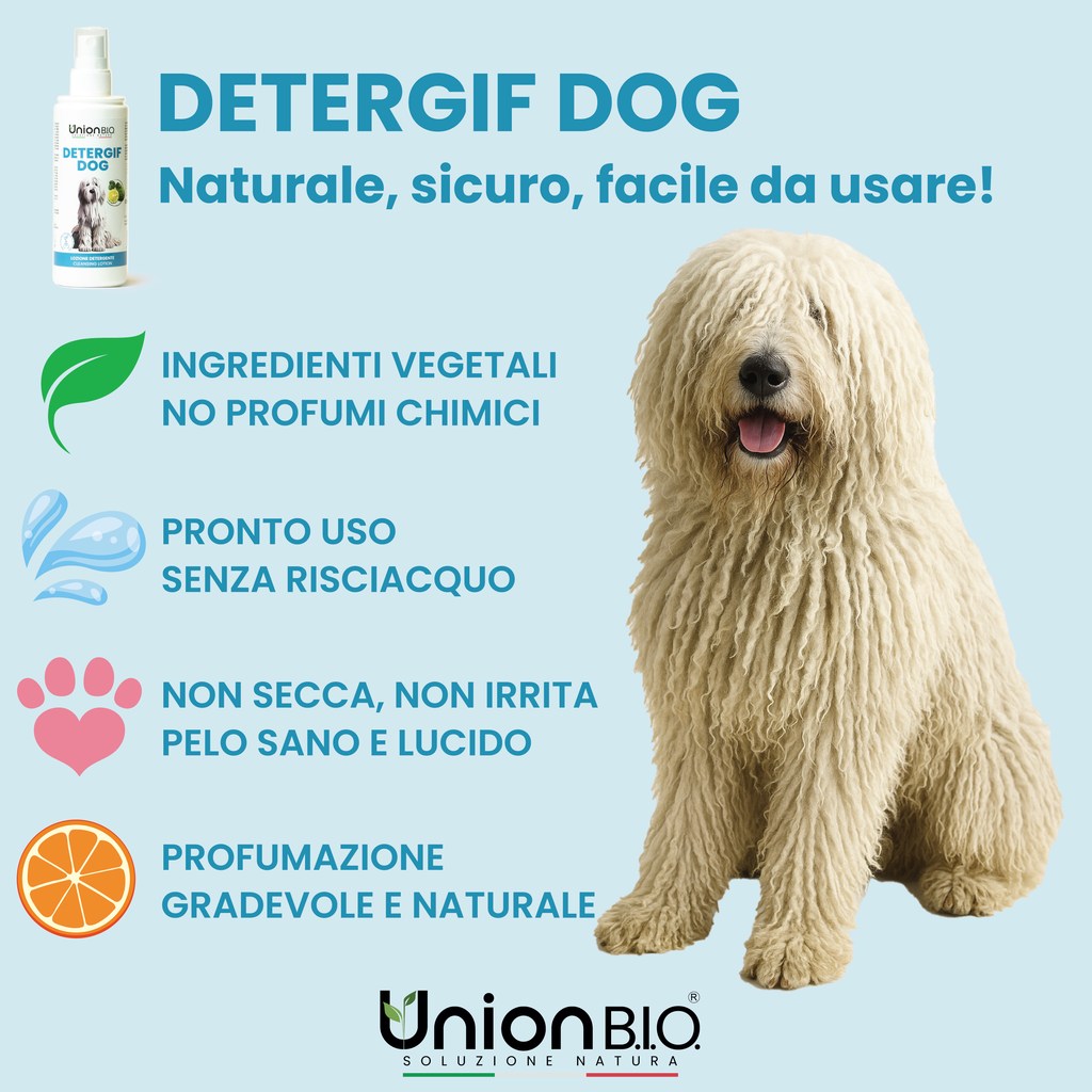 Detergif Dog Union Bio – Lozione Detergente Naturale Senza Risciacquo per Cani | Igienizzante e Anti-Odore con Estratti Vegetali