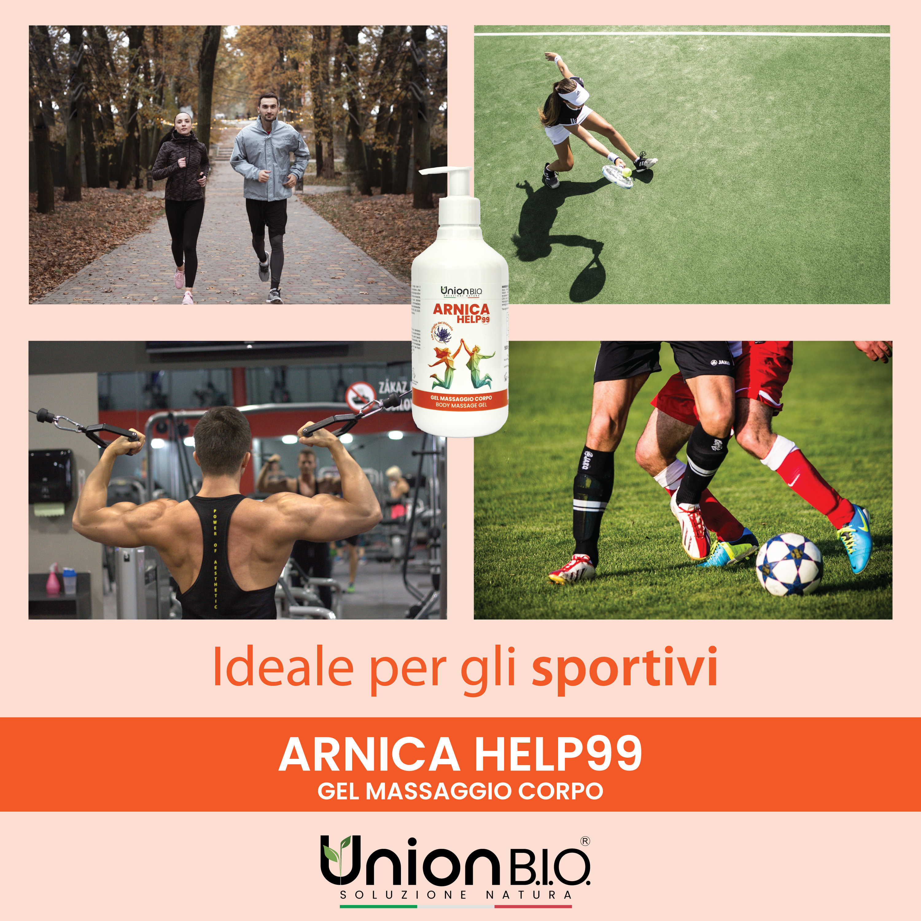 Arnica Help99 Union Bio – Gel Massaggio Corpo Extra Forte al 99% | Formula Urto Naturale per Muscoli e Articolazioni