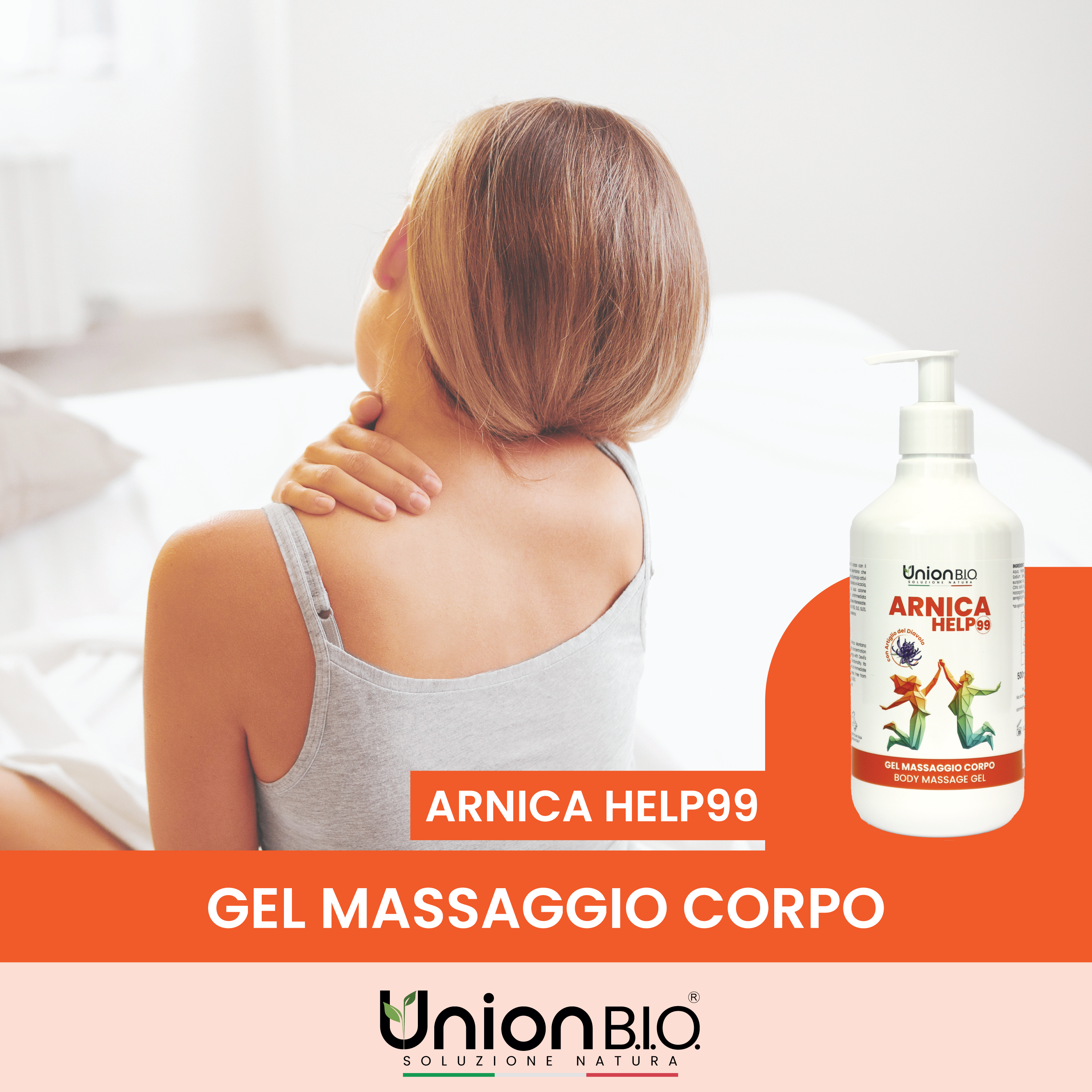 Arnica Help99 Union Bio – Gel Massaggio Corpo Extra Forte al 99% | Formula Urto Naturale per Muscoli e Articolazioni