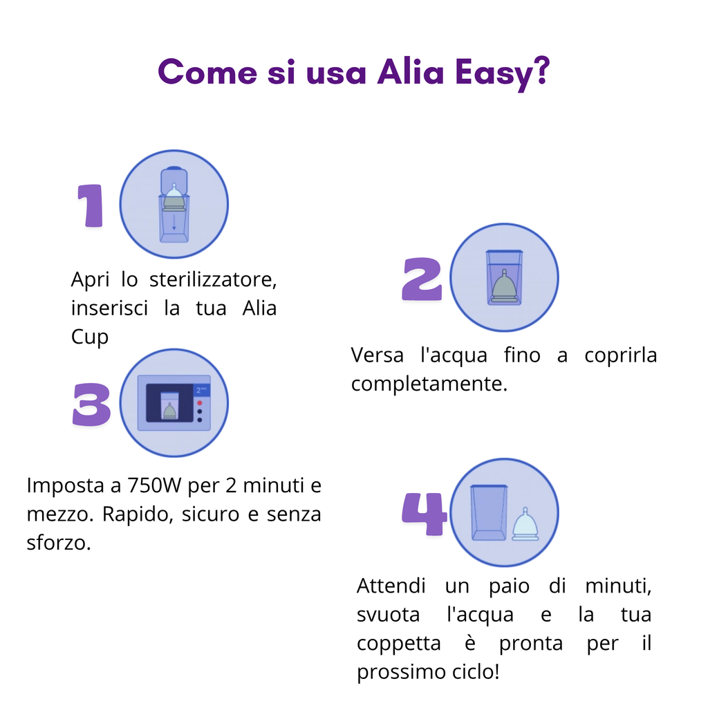 Sterilizzatore Coppetta Mestruale Alia Easy – Pieghevole da Microonde in Silicone BPA Free